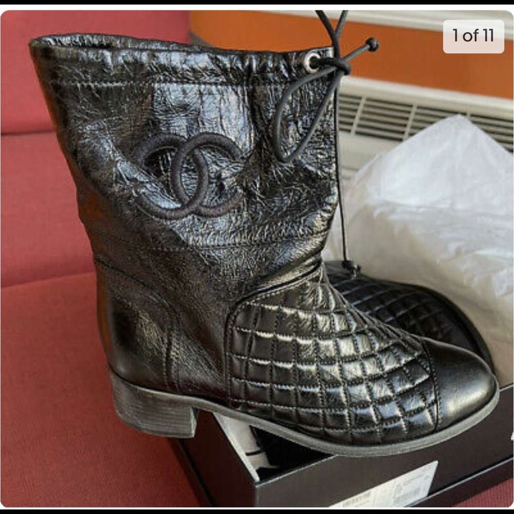 Chanel Black Classic Quilted Boots